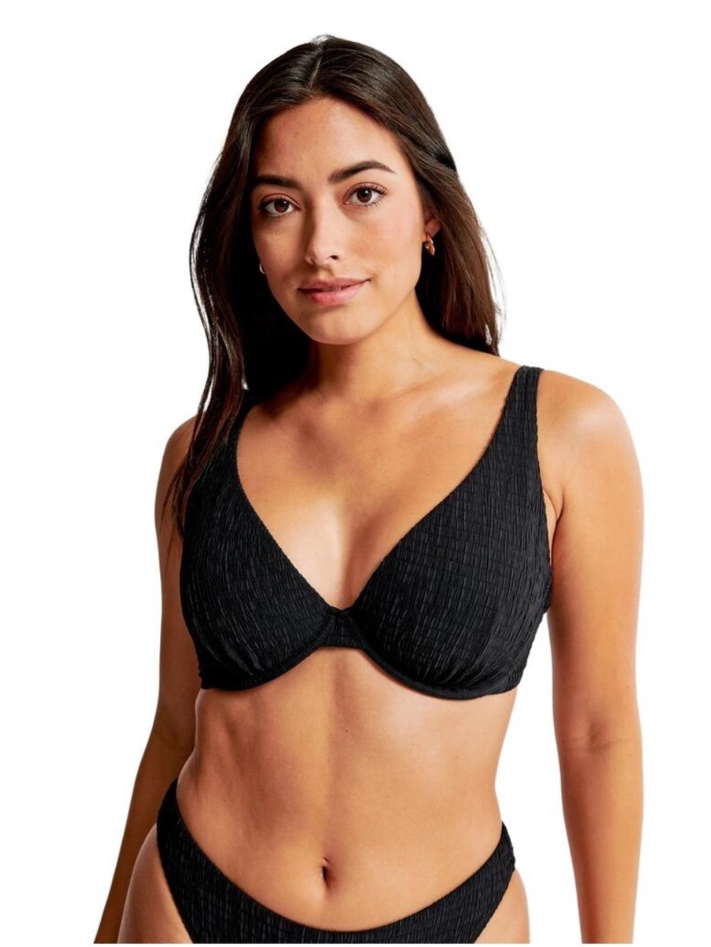 NWT Abercrombie & Fitch Curve Love Black Underwire Bikini Sz M Bottoms Sz L